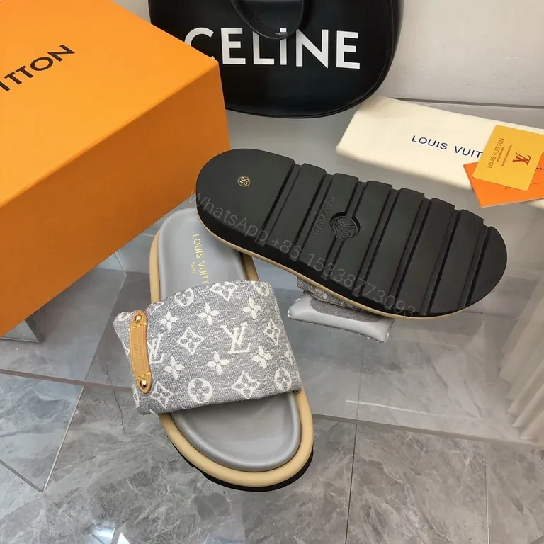 View 2 of Monogram Canvas Slide Sandals: All-Day Comfort Slides