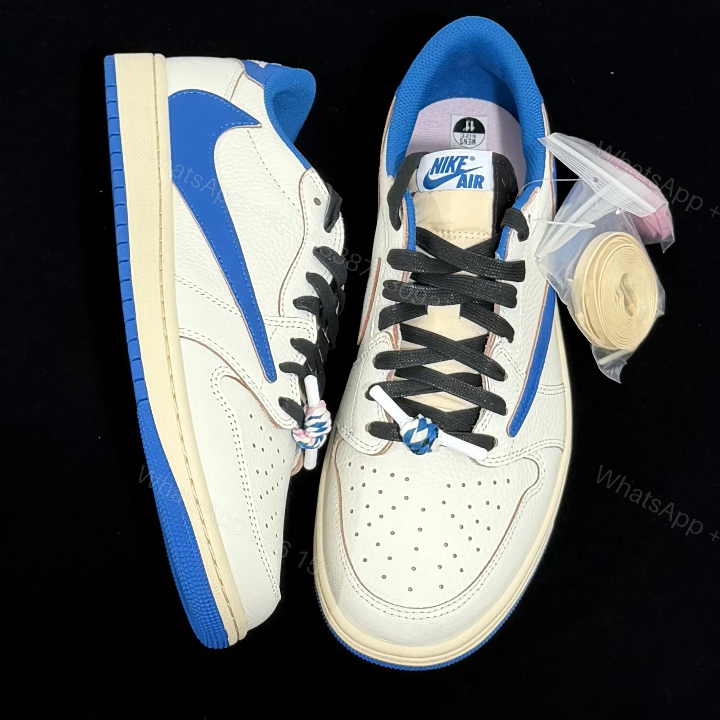 View 9 of Jordan 1 Retro Low OG SP Fragment x Travis Scott Sail Military Blue 2025