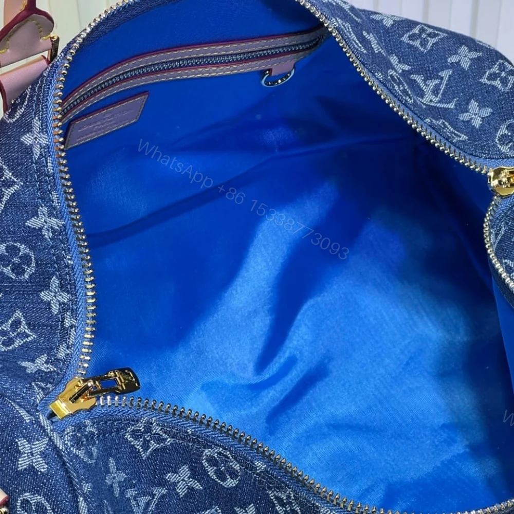 View 6 of Louis Vuitton Keepall Bandouliere 45 Denim Blue 45Cm