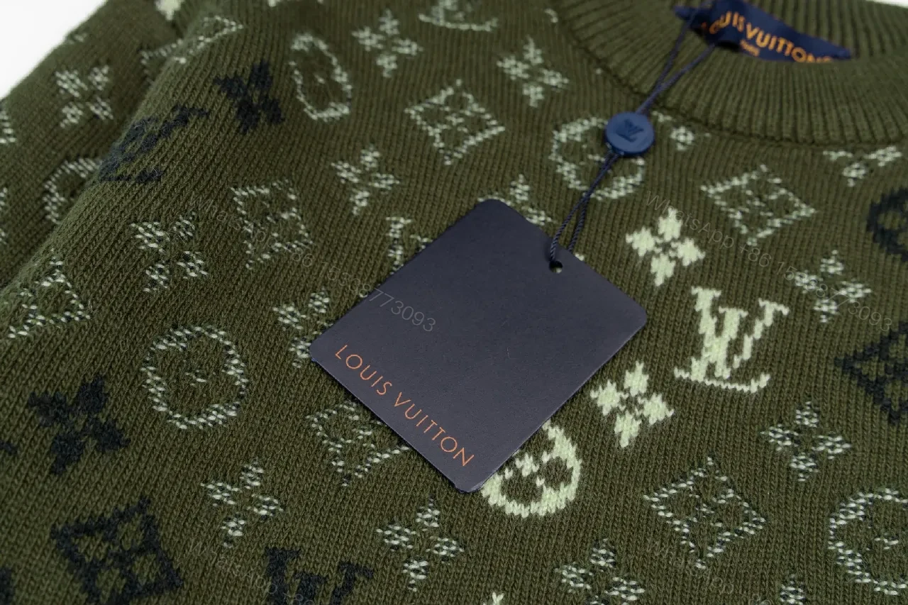 View 4 of Olive Monogram Knit: Rich Texture, Subtle Luxury Knitwear