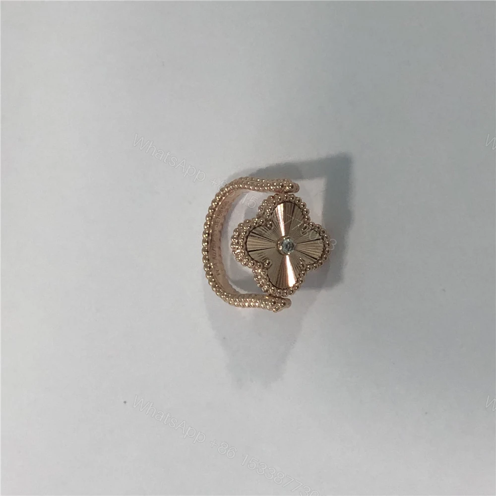 View 6 of VCA 18k Rose Gold Vintage Alhambra Reversible Guilloche Ring VCARP7U500