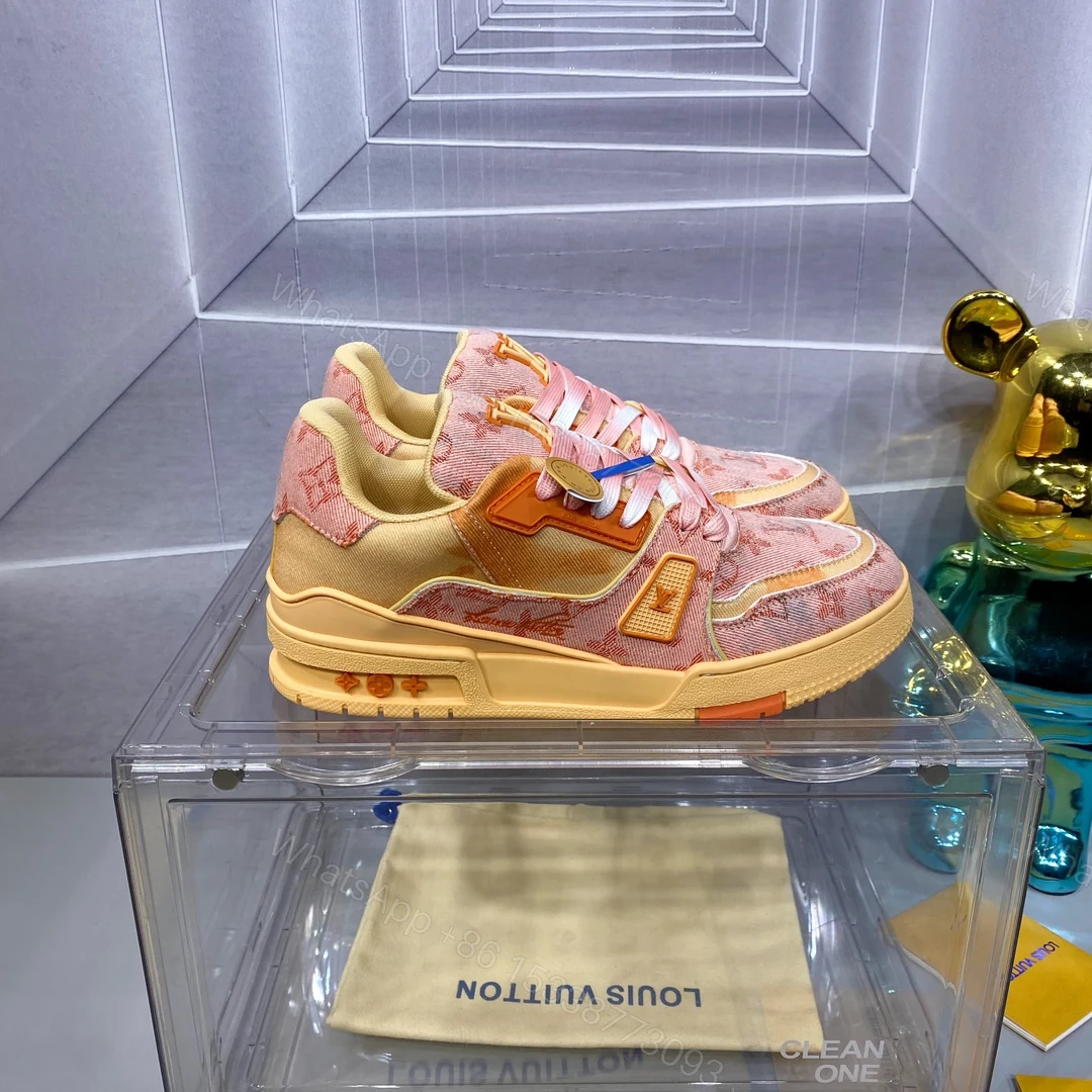 LV 一比一粉橙 Trainer 球鞋 潮流百搭亮眼款 — view 1
