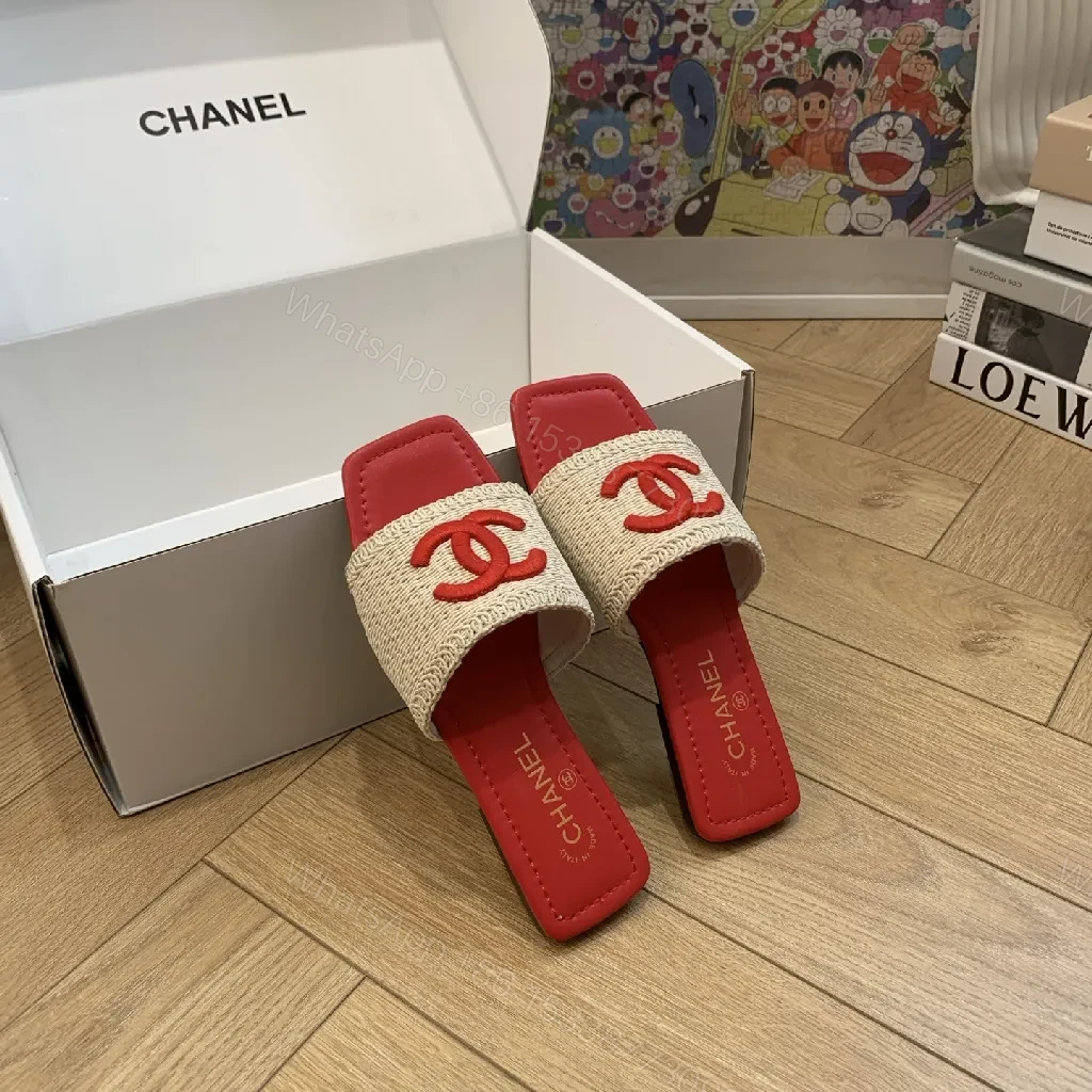 View 3 of Red Leather Textured Strap Slide: Luxe Casual Comfort
