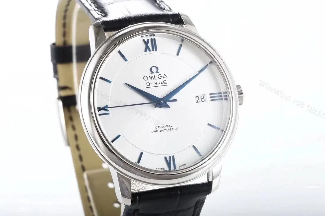 View 2 of Omega DeVille Prestige Silver Dial Black Leather Strap Watch 39.5mm