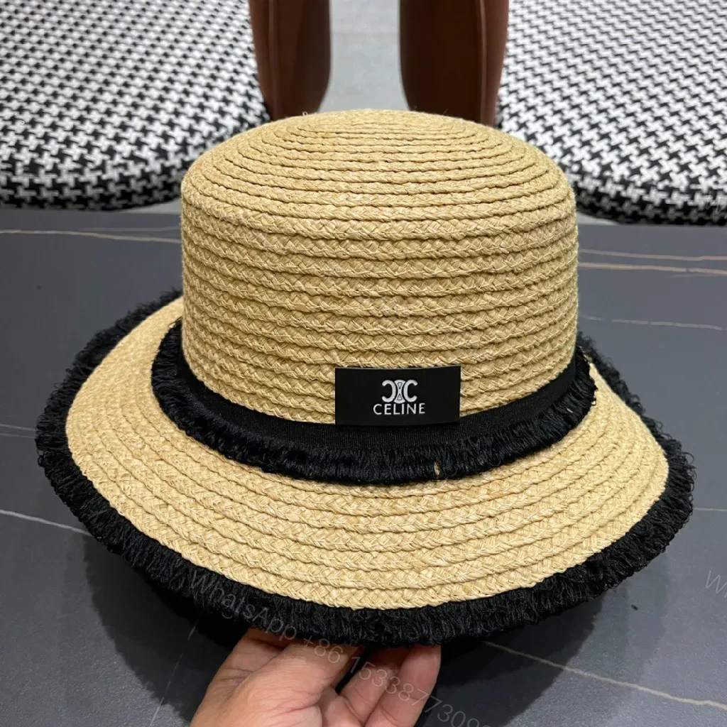 View 8 of Natural Straw Hat - Handwoven, Fringe Trim, Coastal Luxe