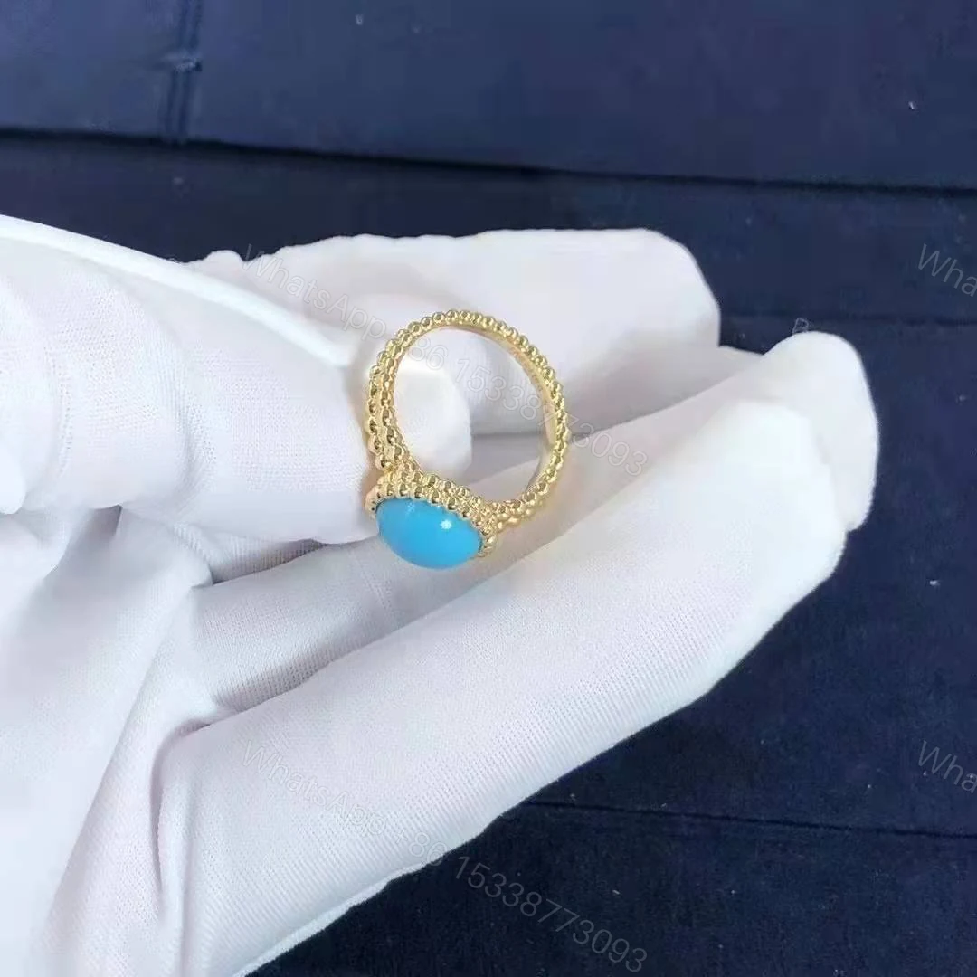 View 4 of Van cleef & arpels Perlée couleurs ring Yellow gold, turquoise