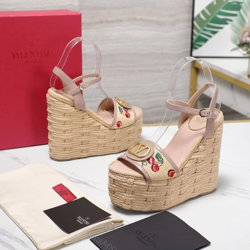 View 7 of VALENTINO GARAVANI NATURAL LOGO WEDGES SANDAL BEIGE 6W0S0LY9CEC32H
