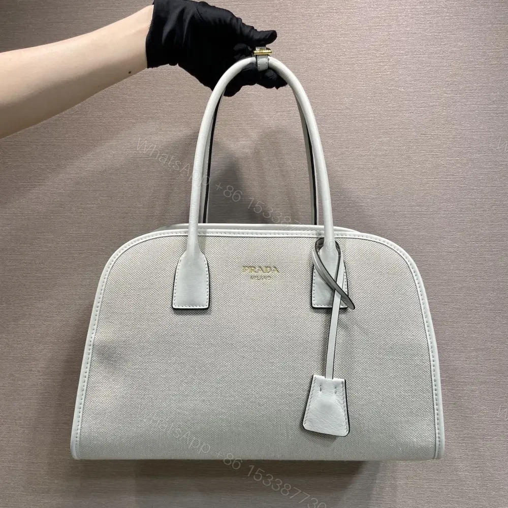 View 10 of 高仿Prada*Oversize系列1BG572織物手提包白色中號免檢版