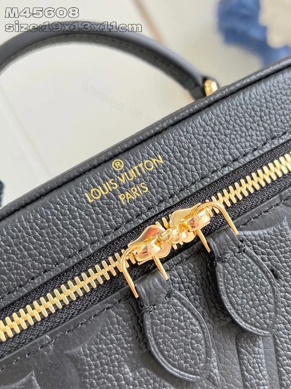 View 2 of Compact Luxury Crossbody in Textured Calfskin-Like Leather