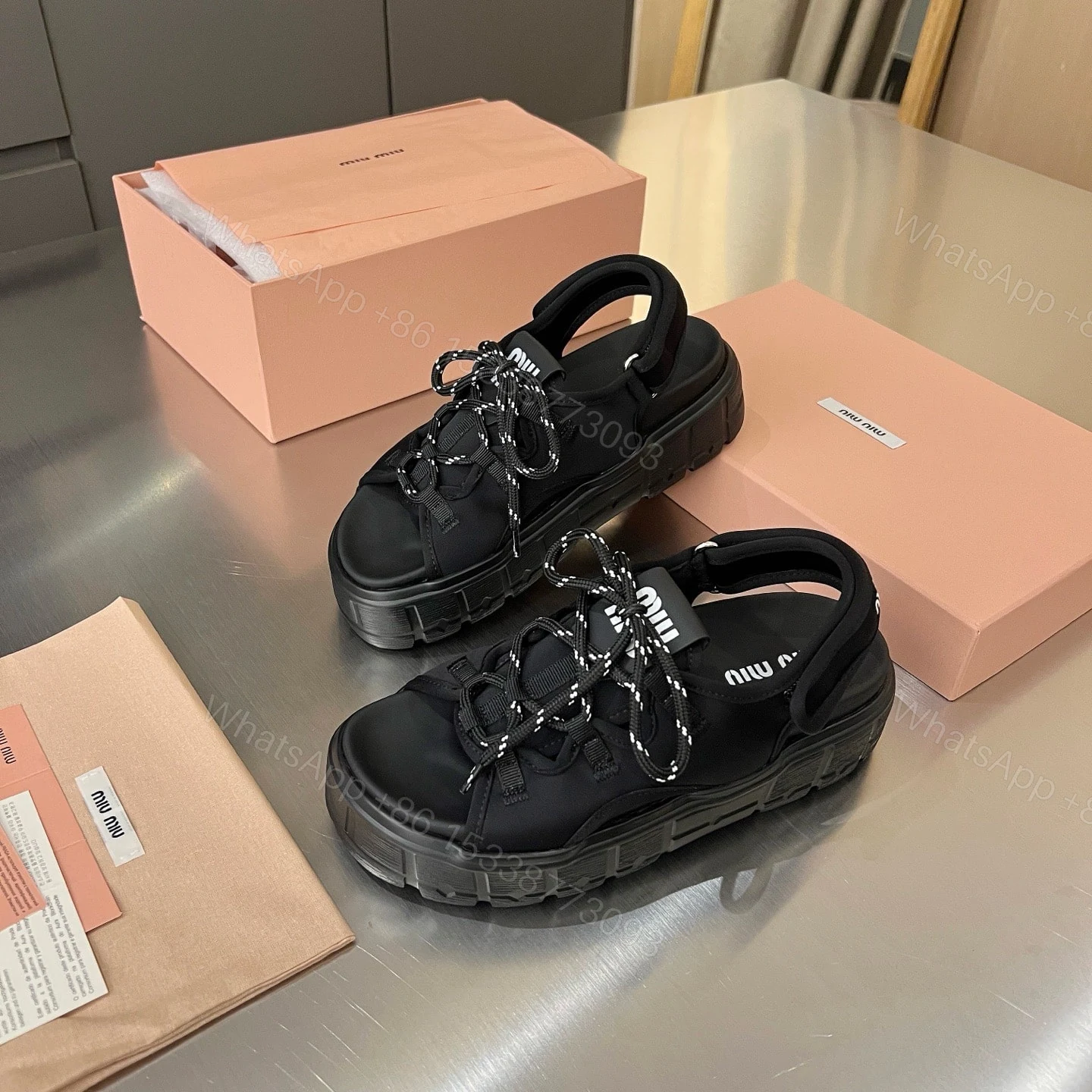 View 10 of MIUMIU CHUNKY NEOPRENE SANDALS BLACK 5X418E 30K F0002 F 050