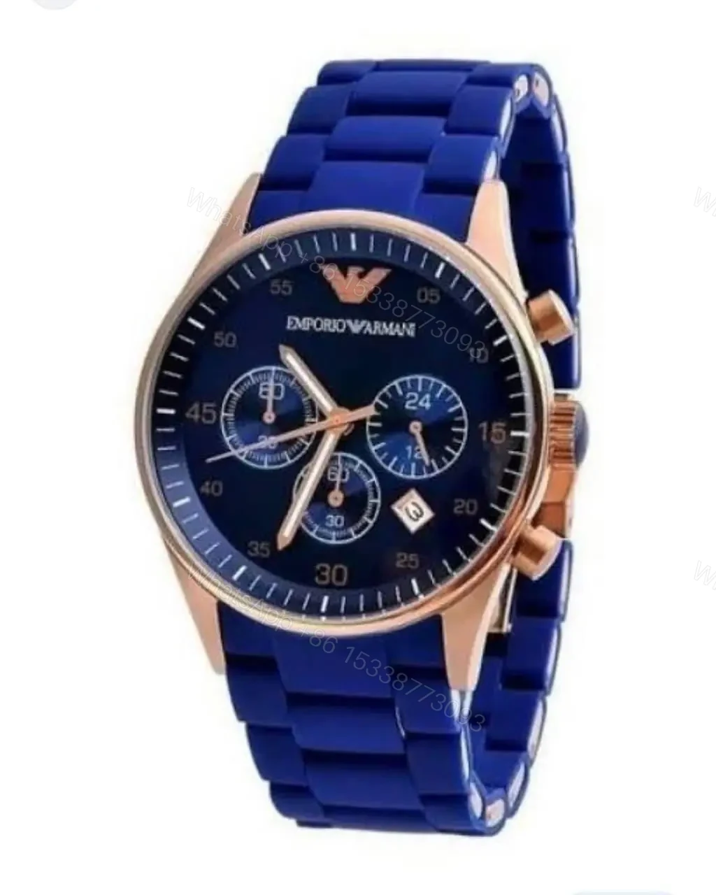 View 2 of Emporio Armani Blue Silicone