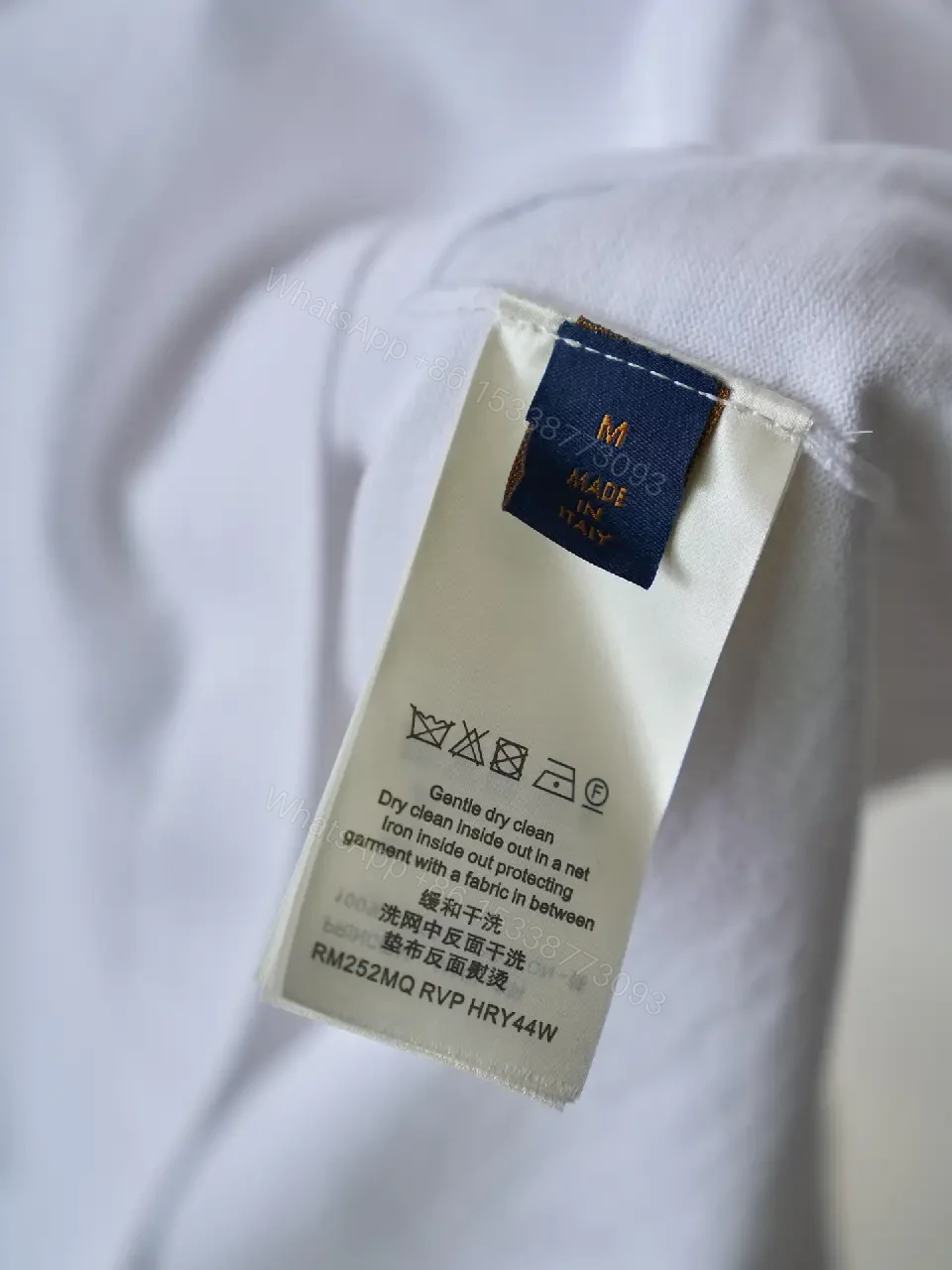View 9 of White Cotton Polo with Monogram Logo Embroidery