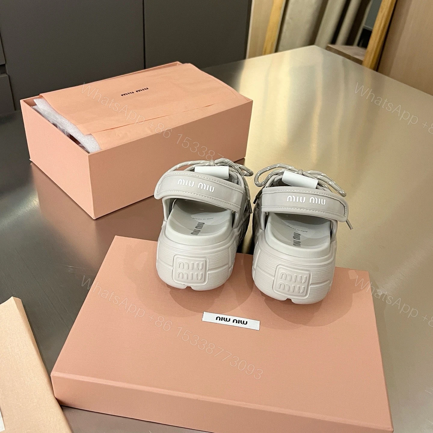 View 8 of MIUMIU CHUNKY NEOPRENE SANDALS CHALK 5X418E 30K F0354 F 050