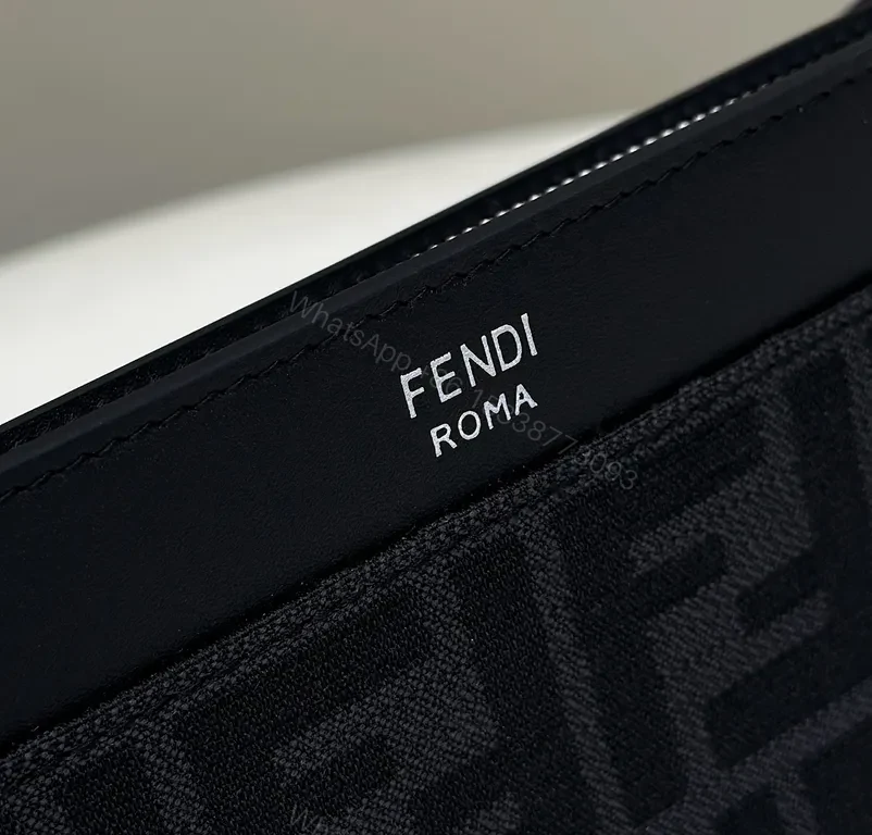View 8 of Monochrome Fendi-Texture Clutch: Sleek, All-Day Style