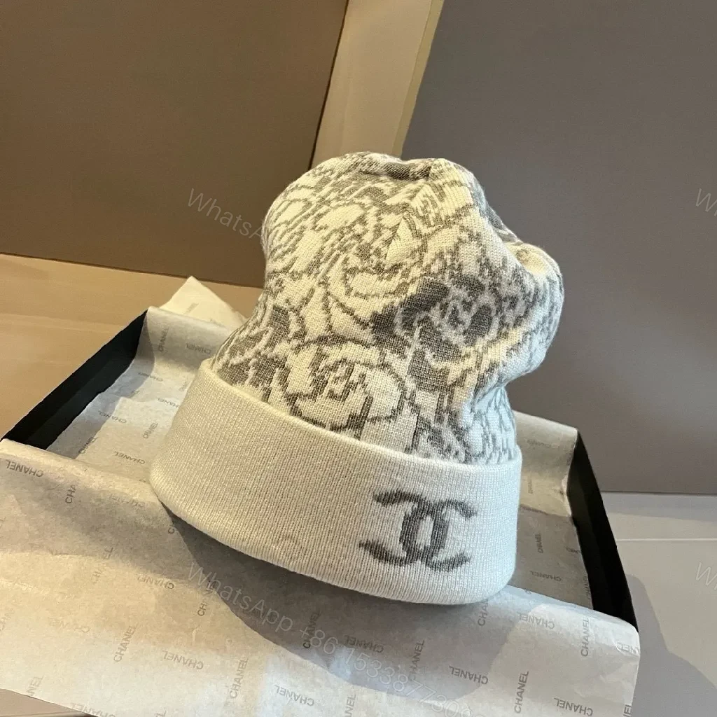 View 7 of Textured Jacquard Beanie Set – Luxe Logo Knit Warmth