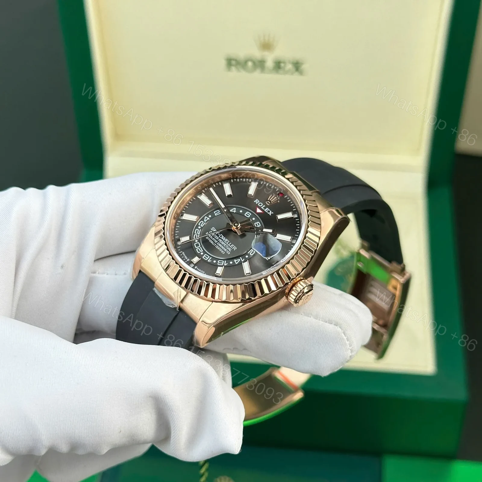 View 5 of Replica Rolex Sky-Dweller Black Dial 326235