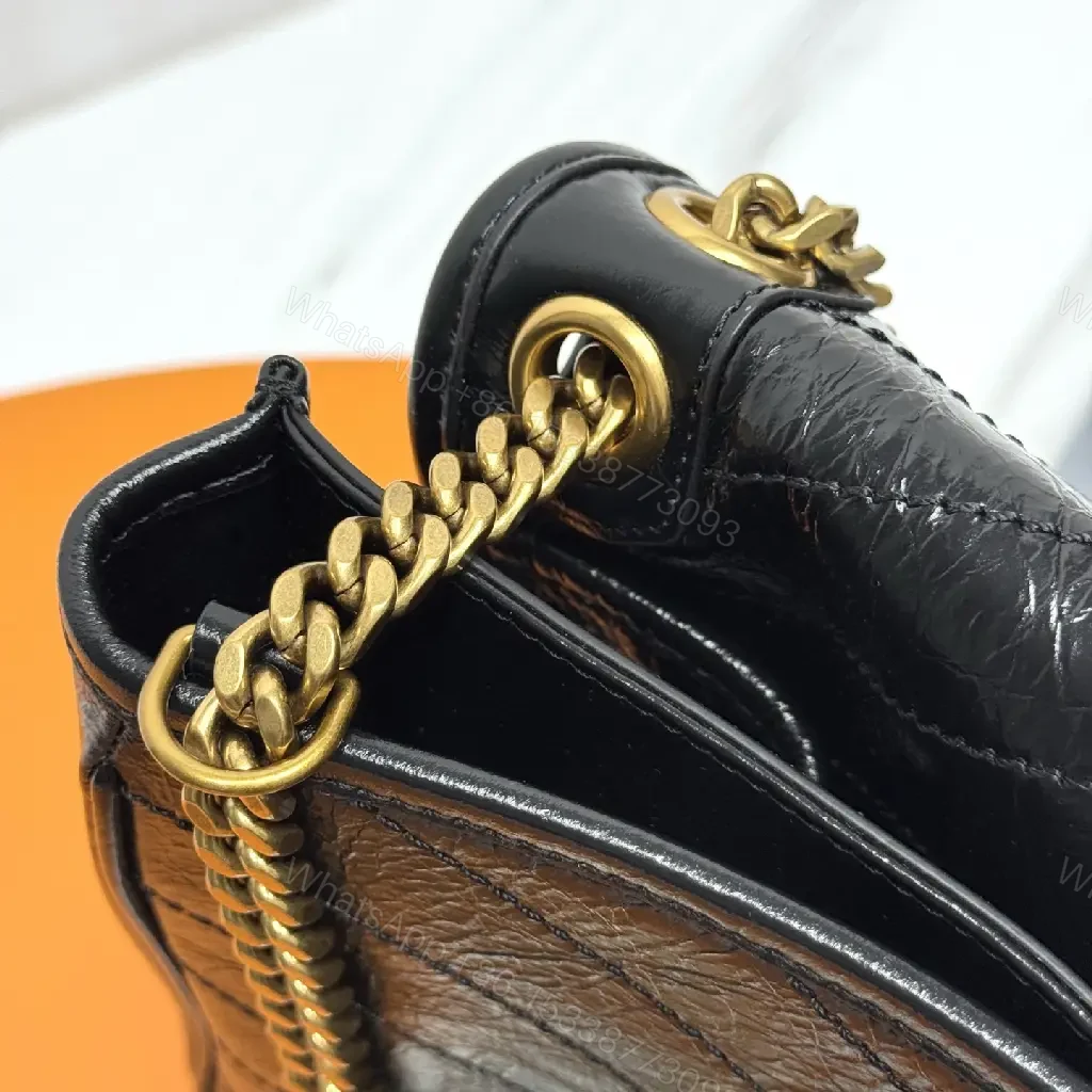 View 3 of Chic Black Quilted Leather Shoulder Bag with Gold Hardware