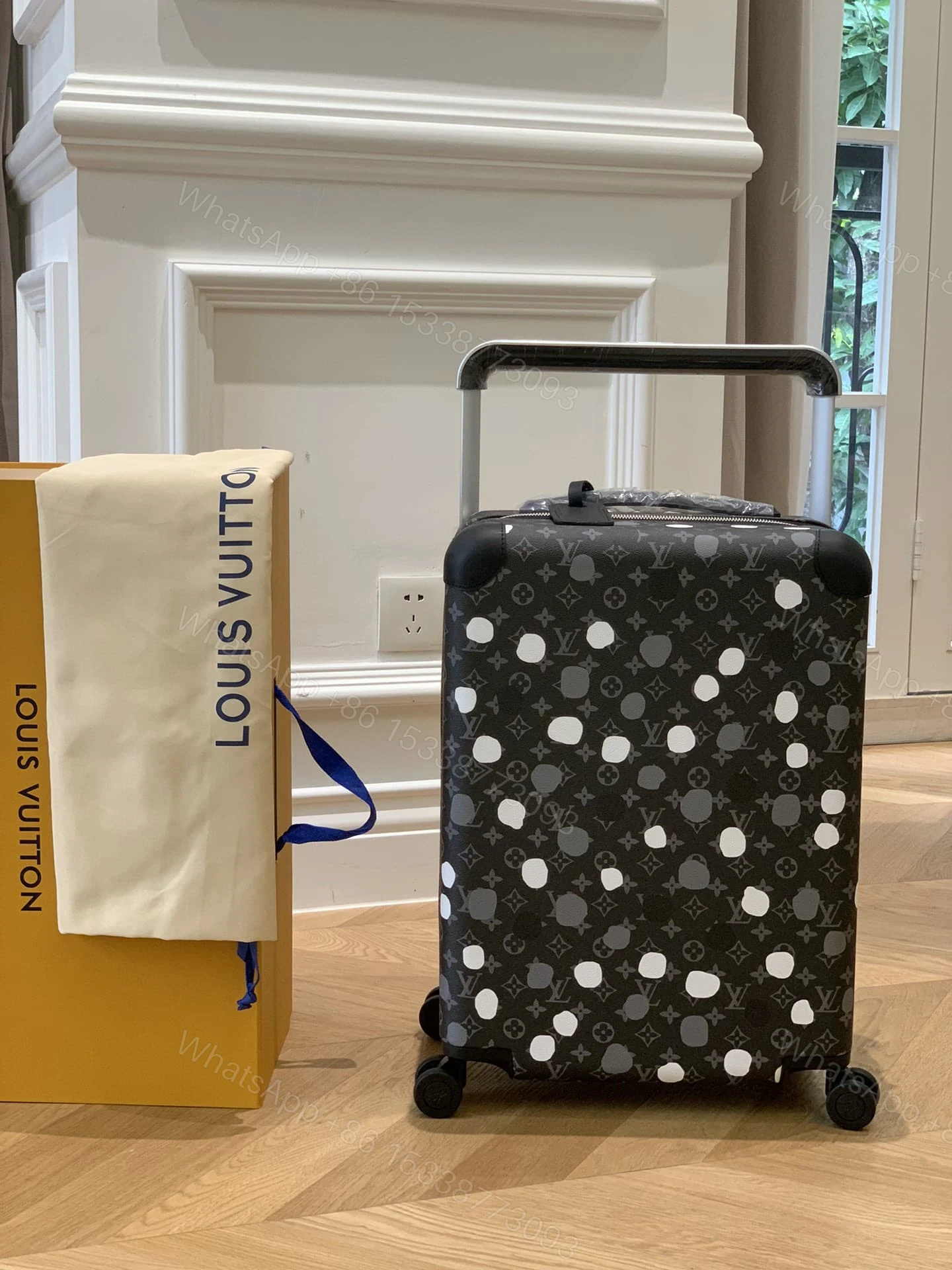 View 6 of Louis Vuitton X Yayoi Kusama Horizon 55 Suitcase Grained Leather Black 55Cm