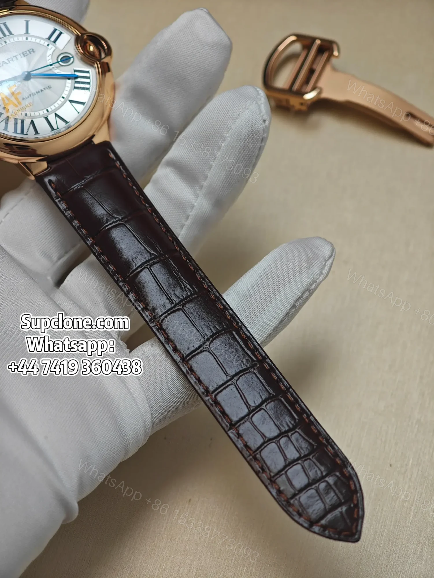 View 9 of Cartier Ballon Bleu WGBB0030 42mm Rose Gold Super Clone Automatic Replica