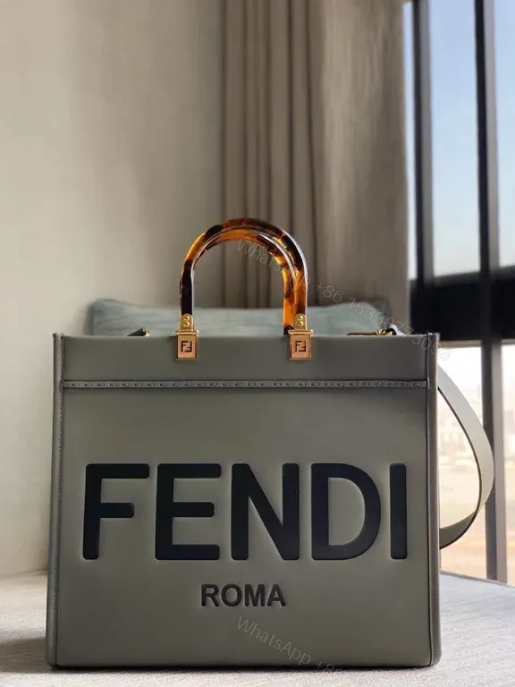 Structured Luxury Tote â€“ Bold FENDI Logo, Top-Handle Bag — view 1
