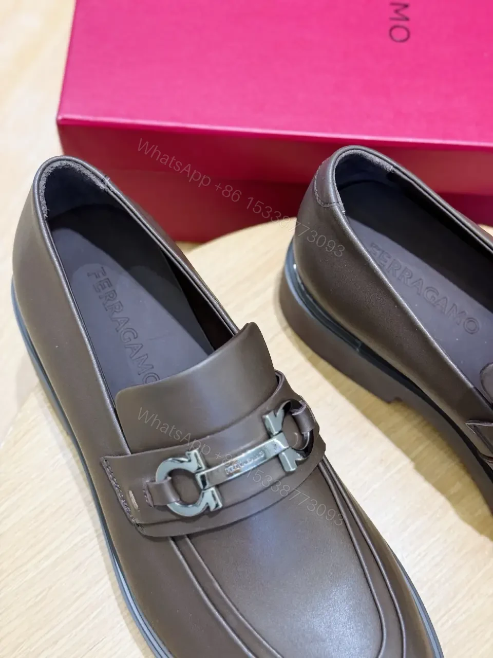 View 10 of Luxurious Double-Textured Leather Loafers with Horsebit Detail