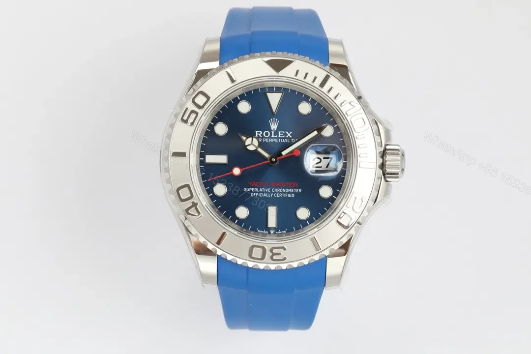 JB Factory Clean Factory Rolex Yacht-Master 40 Blue Rubber Strap — view 1