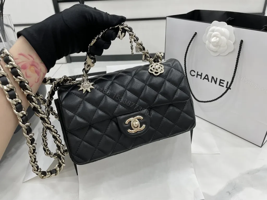 View 3 of Chanel-Inspired Quilted Flap Bag with Signature Chain