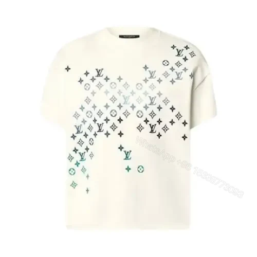 Lv Embroidered Cotton T-Shirt — view 1