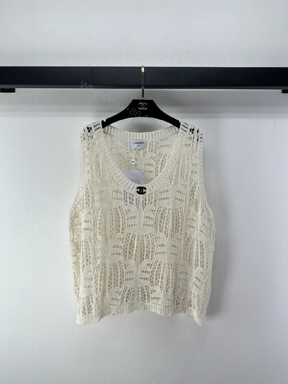 View 4 of Crochet-Knit Tank Top with Couture Texture + Lightweight Luxury Top