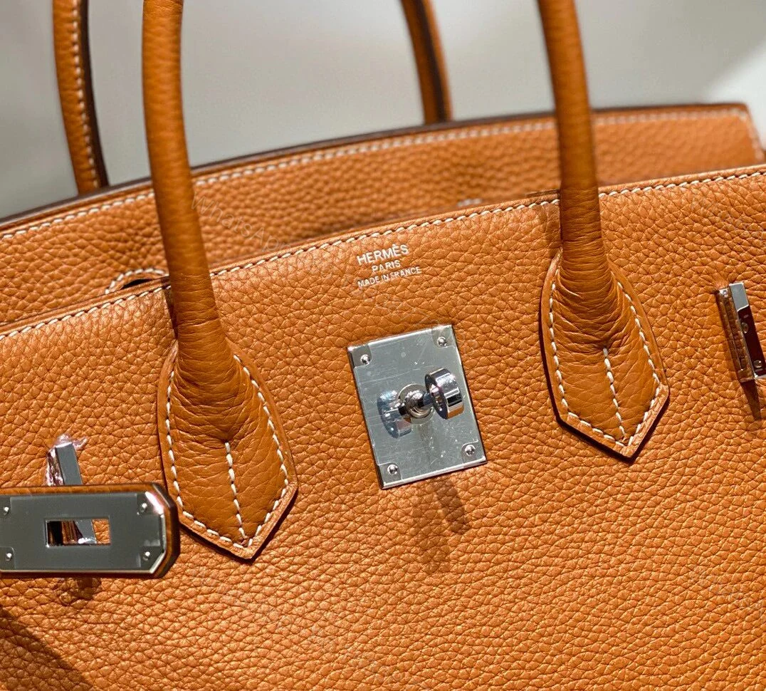 View 6 of Hermes Brikin 30 Brown with Sliver Hardware
