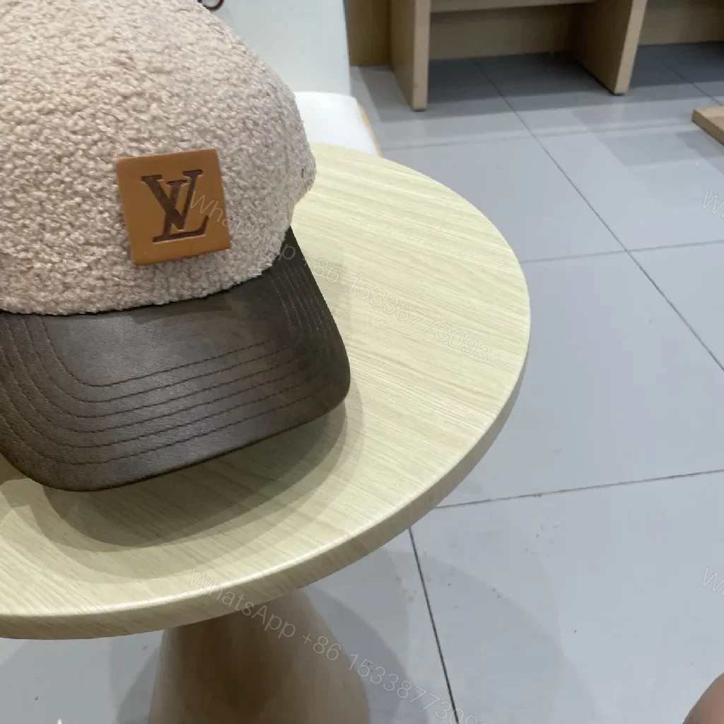 View 2 of Textured Luxe Boucle Cap with Subtle LV Patch Cap