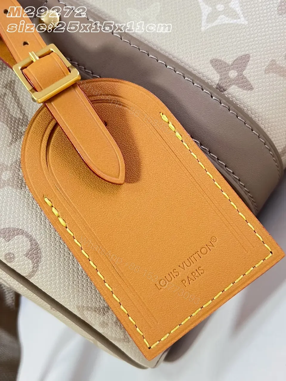 View 7 of Beige Canvas LV Monogram Duffel Satchel