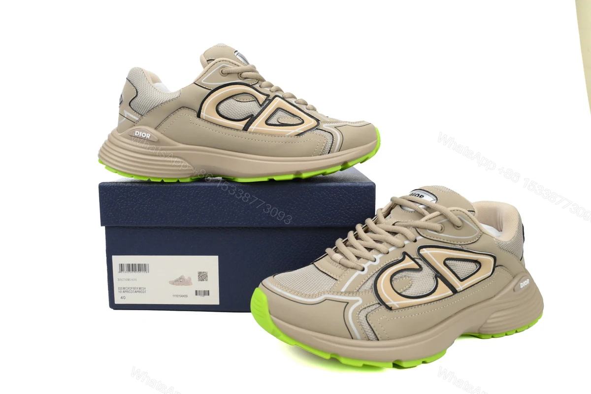 View 2 of Dior 'B30' Sneakers Khaki 3SN279ZMA-16141