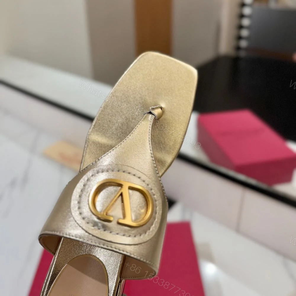 View 8 of Valentino Garavani Vlogo Signature Sandals Gold
