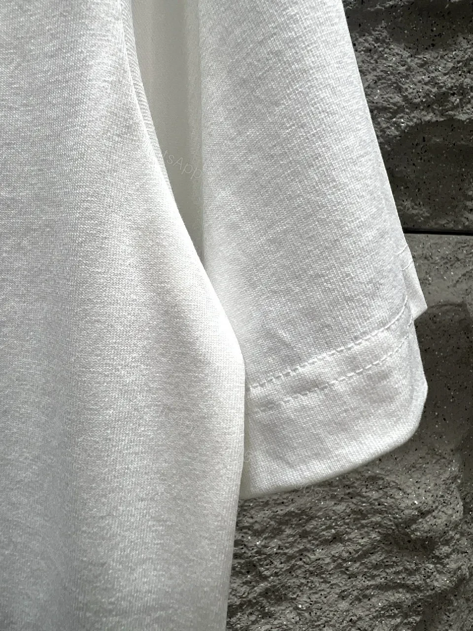 View 2 of White Embroidered Tee — Premium Cotton, Modern Icon, LV-inspired