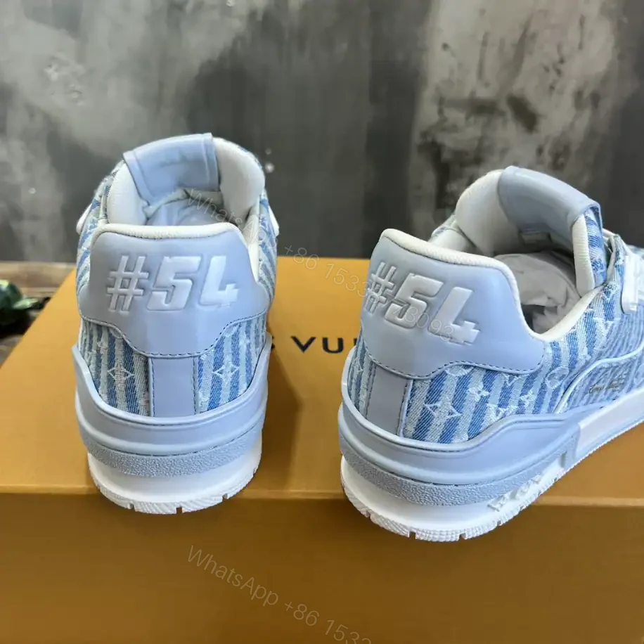 View 5 of LOUIS VUITTON TRAINER SNEAKERS BLUE MONOGRAM TEXTILE – LSVT346