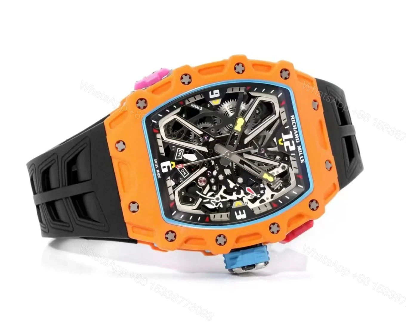 View 4 of Richard Mille RM35-03 Automatic Skeleton Watch Quartz Carbon NTPT Carbon TPT Fiber Case Integrated Movement Premium Edition RM35-03-AUTO-QCF-SK