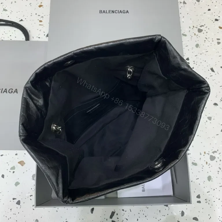 View 7 of Chic Leather Shoulder Bag: Black, Chain Detail, Luxe Everyday