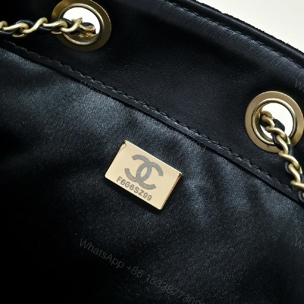 View 6 of Quilted Black Chain-Accent Shoulder Bag, Luxury Style