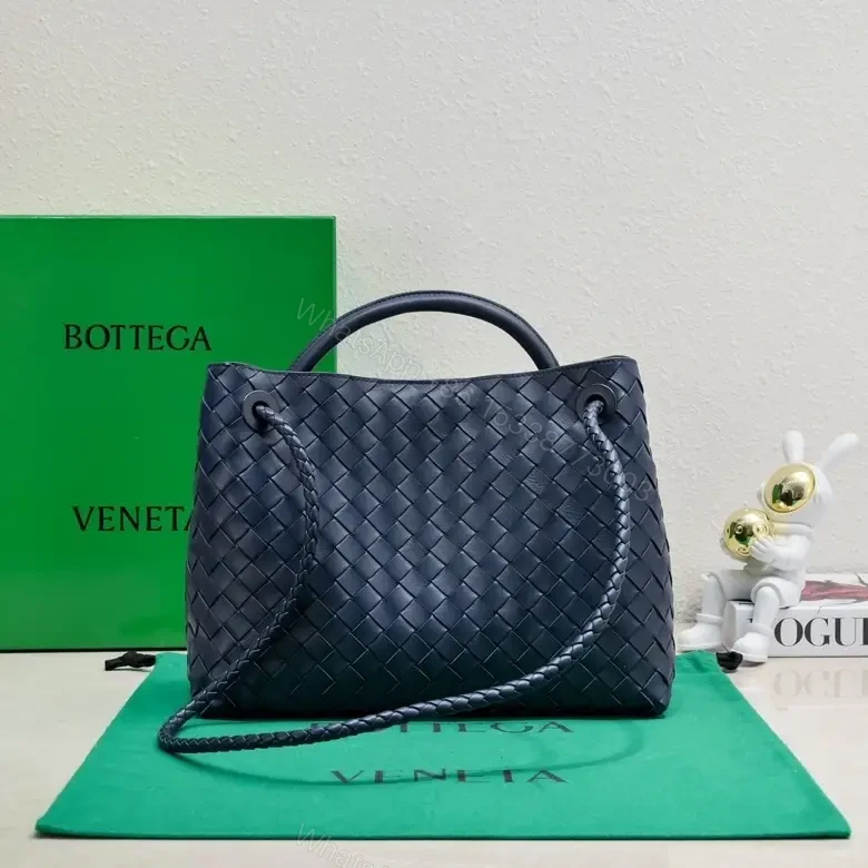 View 8 of Woven Leather Tote: Luxe Structured, Subtle Hardware Accent