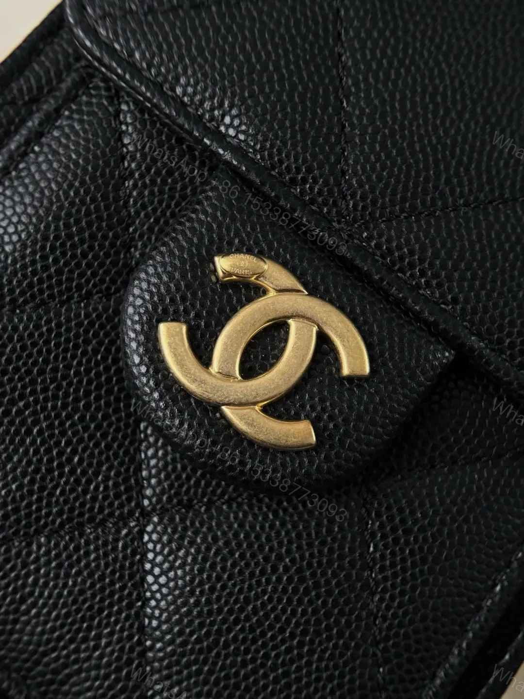 View 5 of Chanel 25 Bag Black with Gold Hardware Caviar Leather