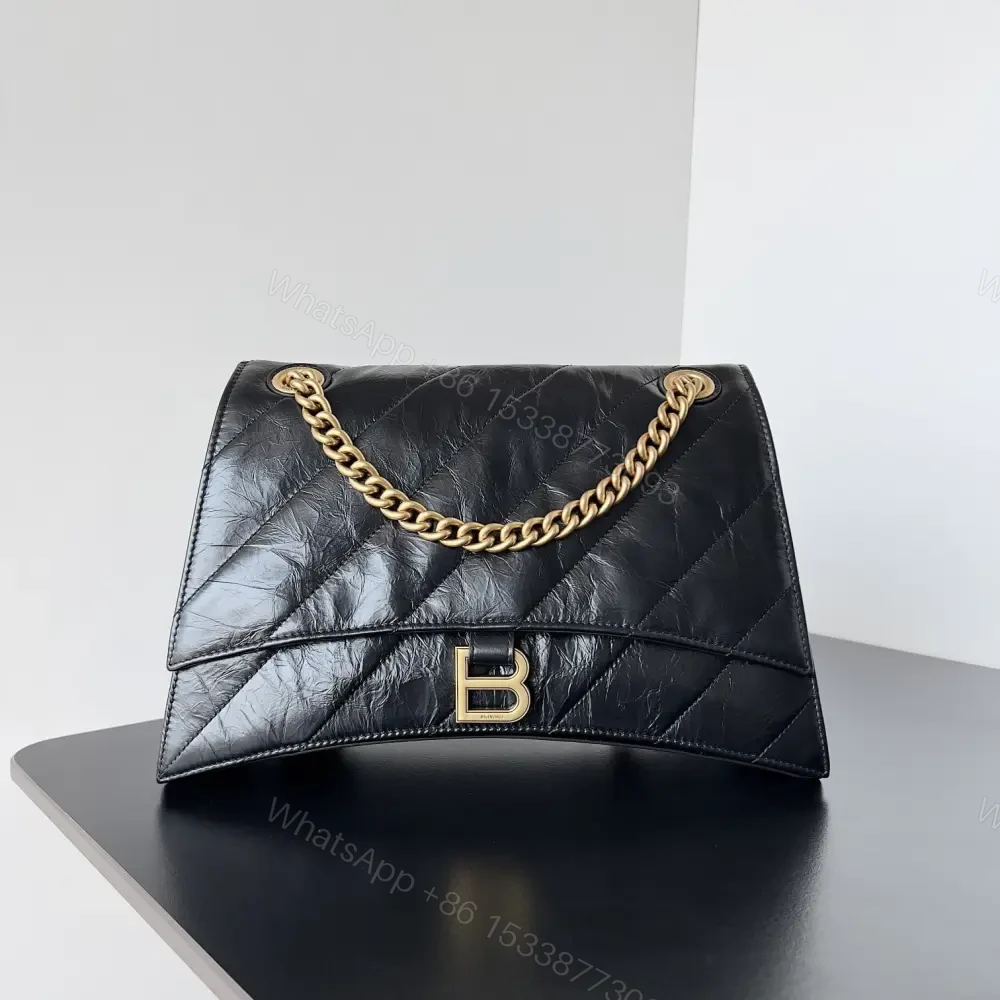 高仿BalenciagaCrush系列鏈條包黑金S — view 1