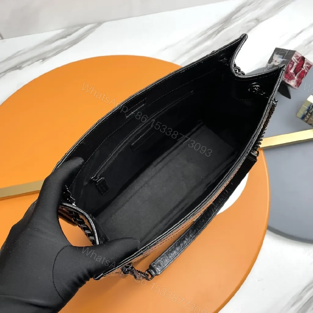View 6 of Matte Black Quilted Leather Shoulder Bag: Chic Minimalist Style