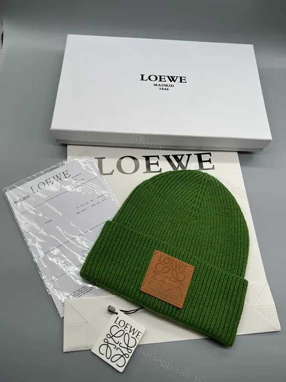 View 9 of Cozy Knit Beanie with Leather Patch â€“ Luxe Loewe-Inspired Style