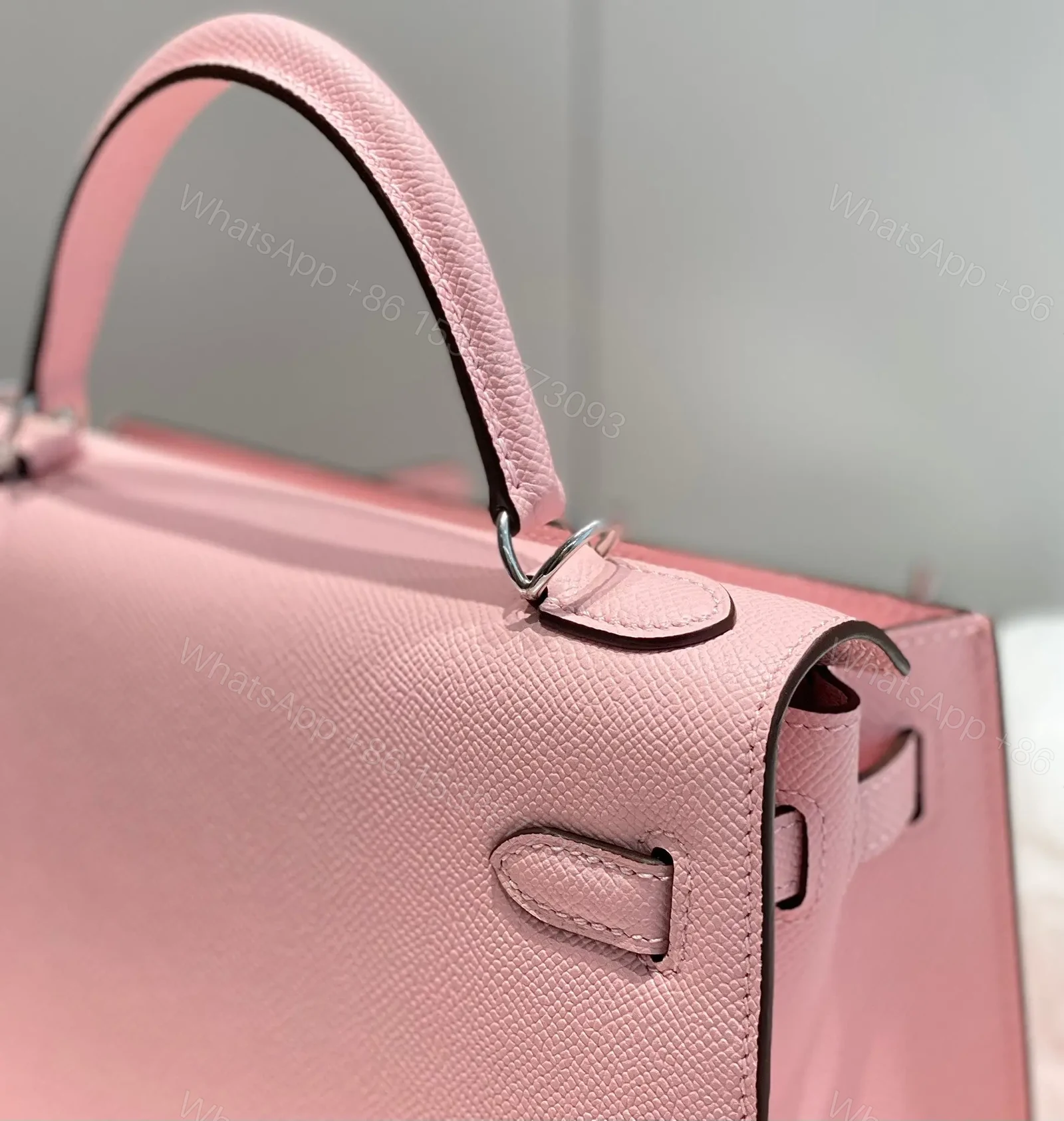 View 5 of HN 28CM IN ROSE SAKURA EPSOM SILVER HARDWARE