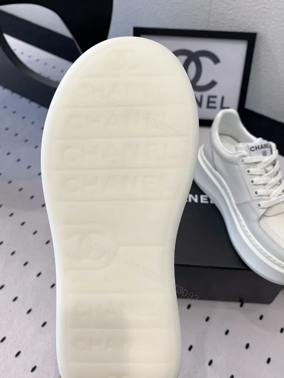 View 4 of White Leather Platform Sneakers, Elevated Luxury Footwear