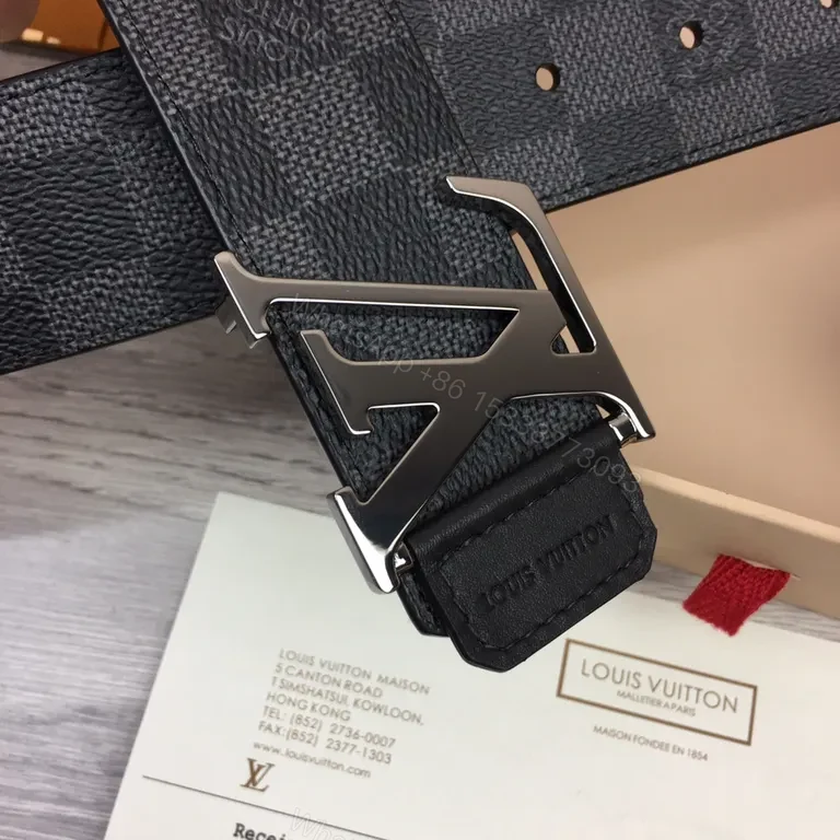 View 8 of Damier Graphite LV Belt: Luxury Black, Signature Buckle, Everyday Style