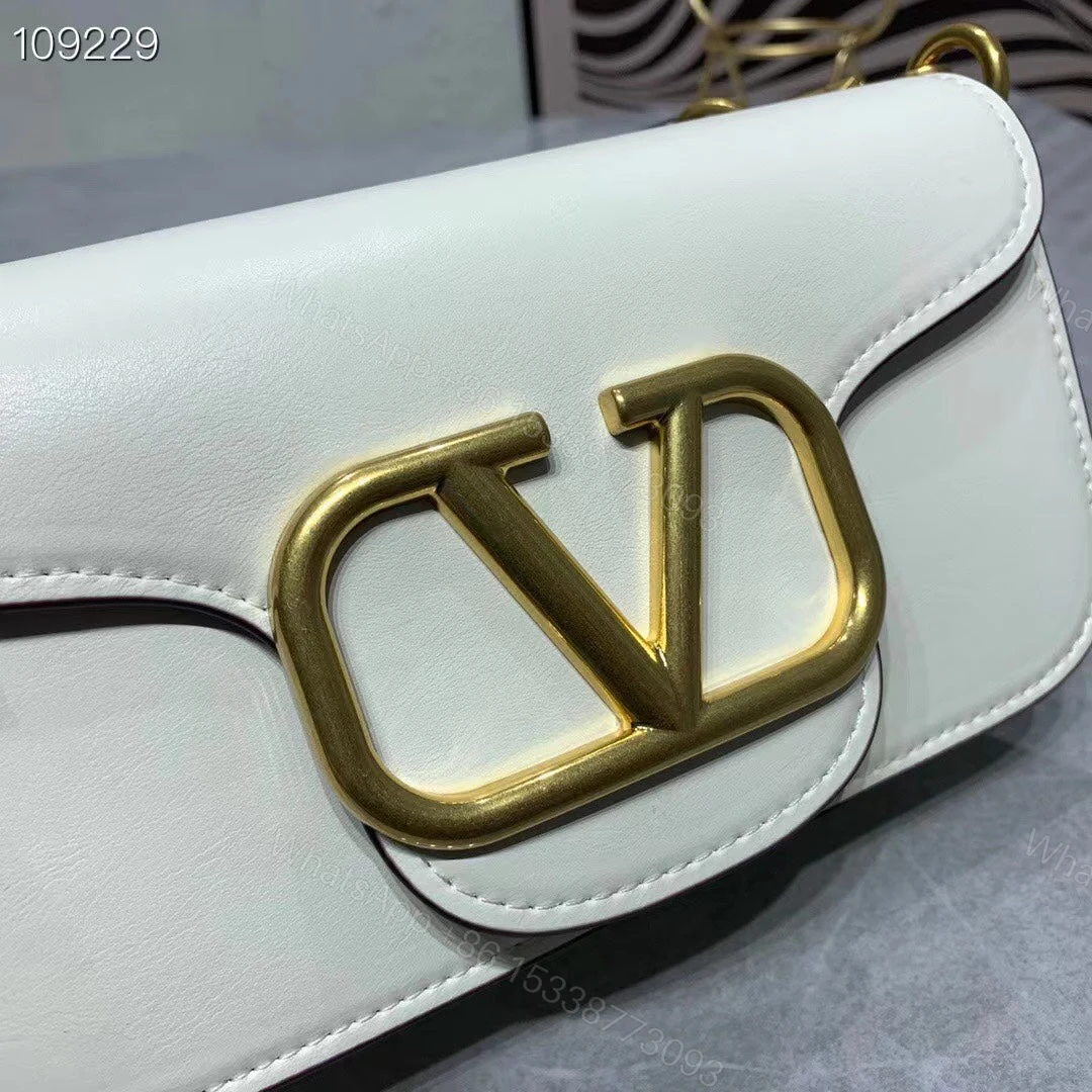 View 3 of VALENTINO LO? SMALL SHOULDER BAG IN CALFSKIN WHITE