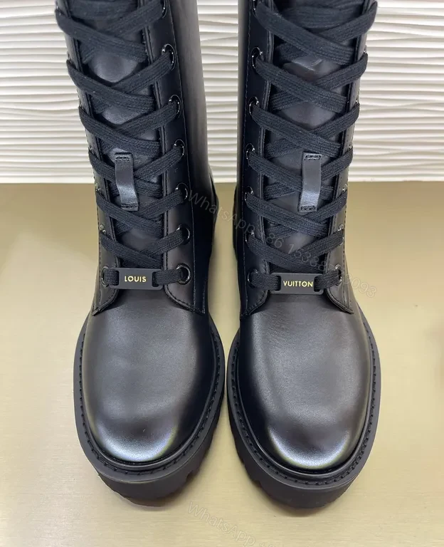 View 9 of Urban-Polished Leather Boots with LV Detail and All-Day Comfort