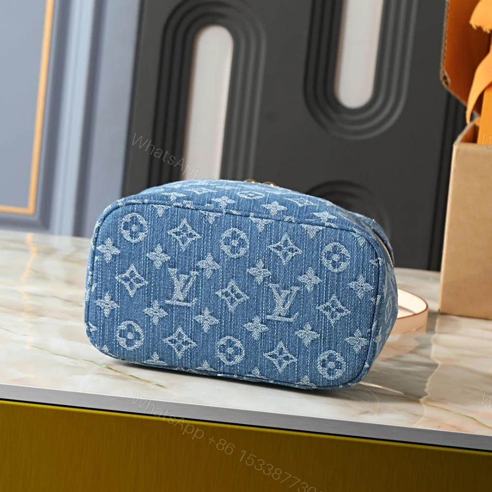 View 5 of Louis Vuitton Nice Mini Monogram Blue Denim 20Cm M27946